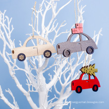 Christmas Decorations Wooden Painted Colorful Car Christmas Tree Ornaments Pendant Decor for Home Kids Toys Gift Xmas New Year